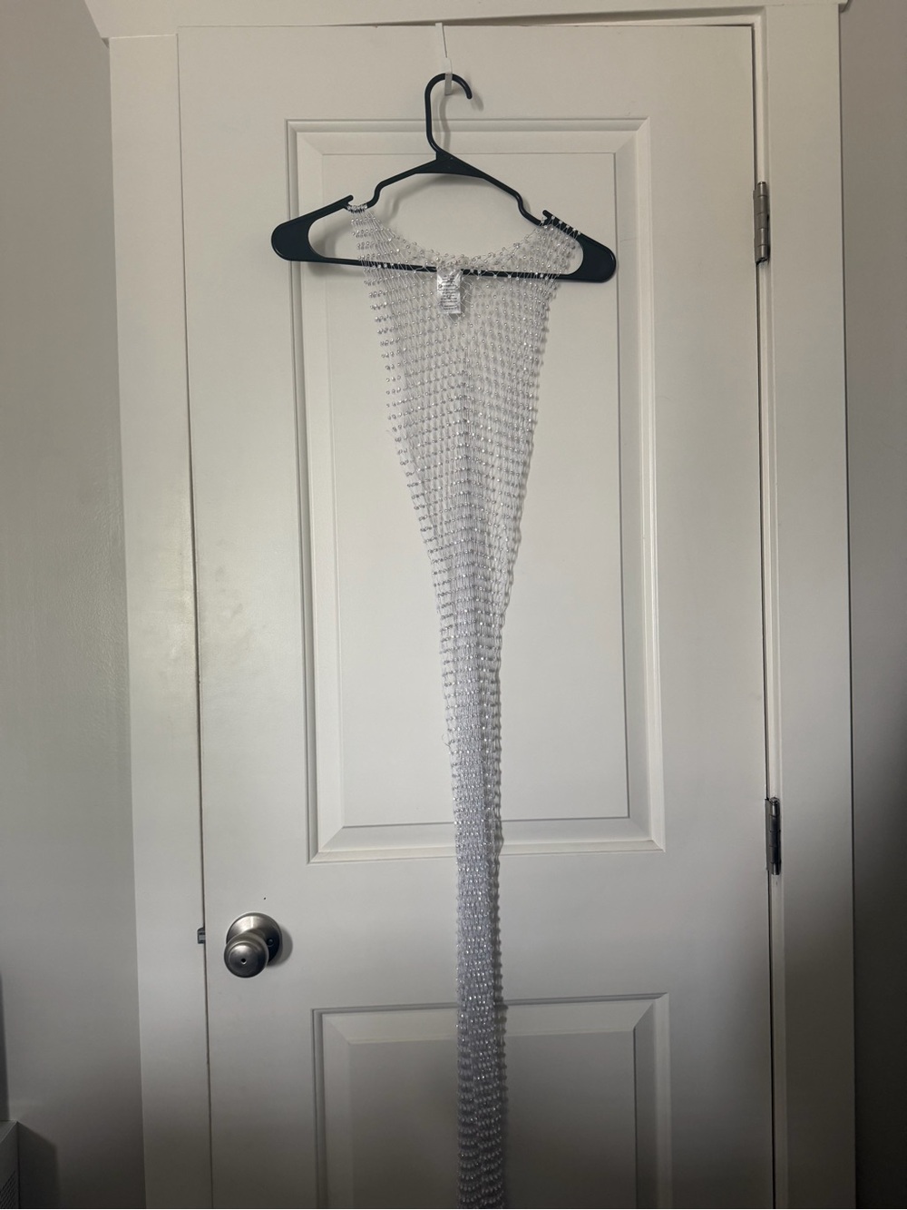 12th Tribe Sheer Beaded Mesh Dress / Cover Up / Overlay in White